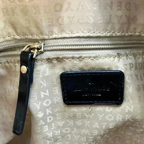 KATE SPADE ♠️ NEW YORK PATENT LEATHER LARGE TOTE BAG SHOPPING, SCHOOL - Picture 6 of 12